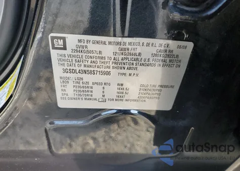 2008 Saturn Vue Xe из США, поврежденный, VIN 3GSDL43N58S715906